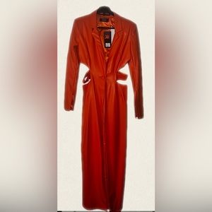 NWT Akira Faux Leather Cutout Trench